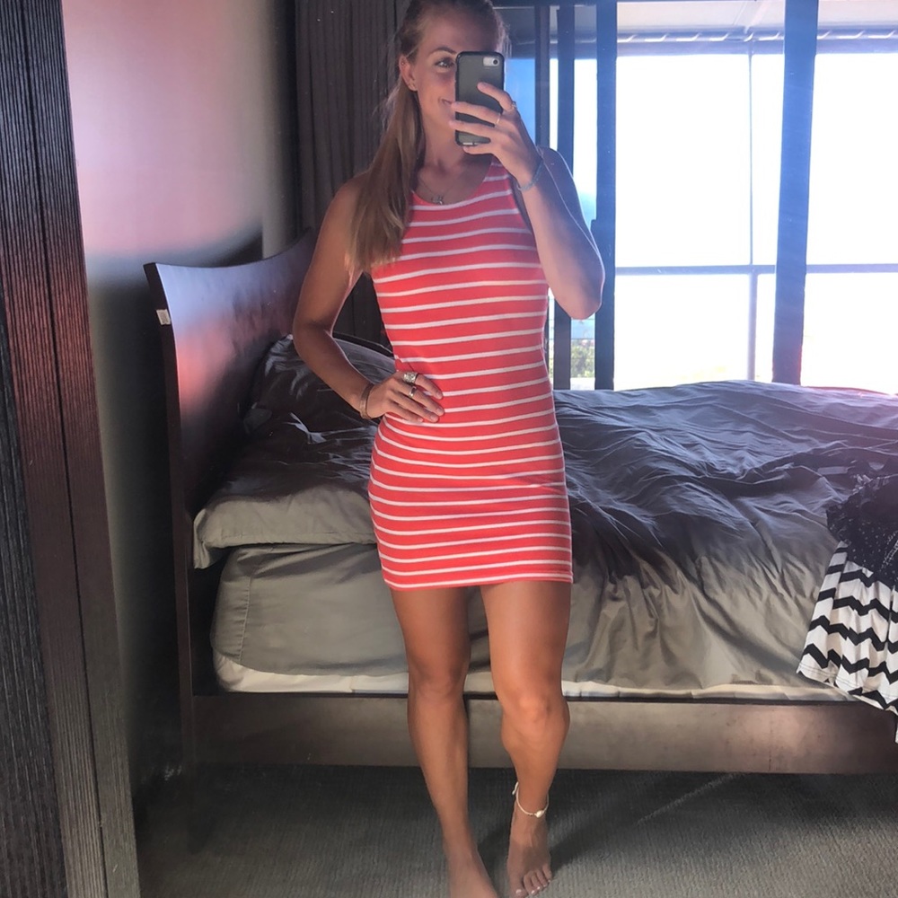 Form fitting Coral Dress
